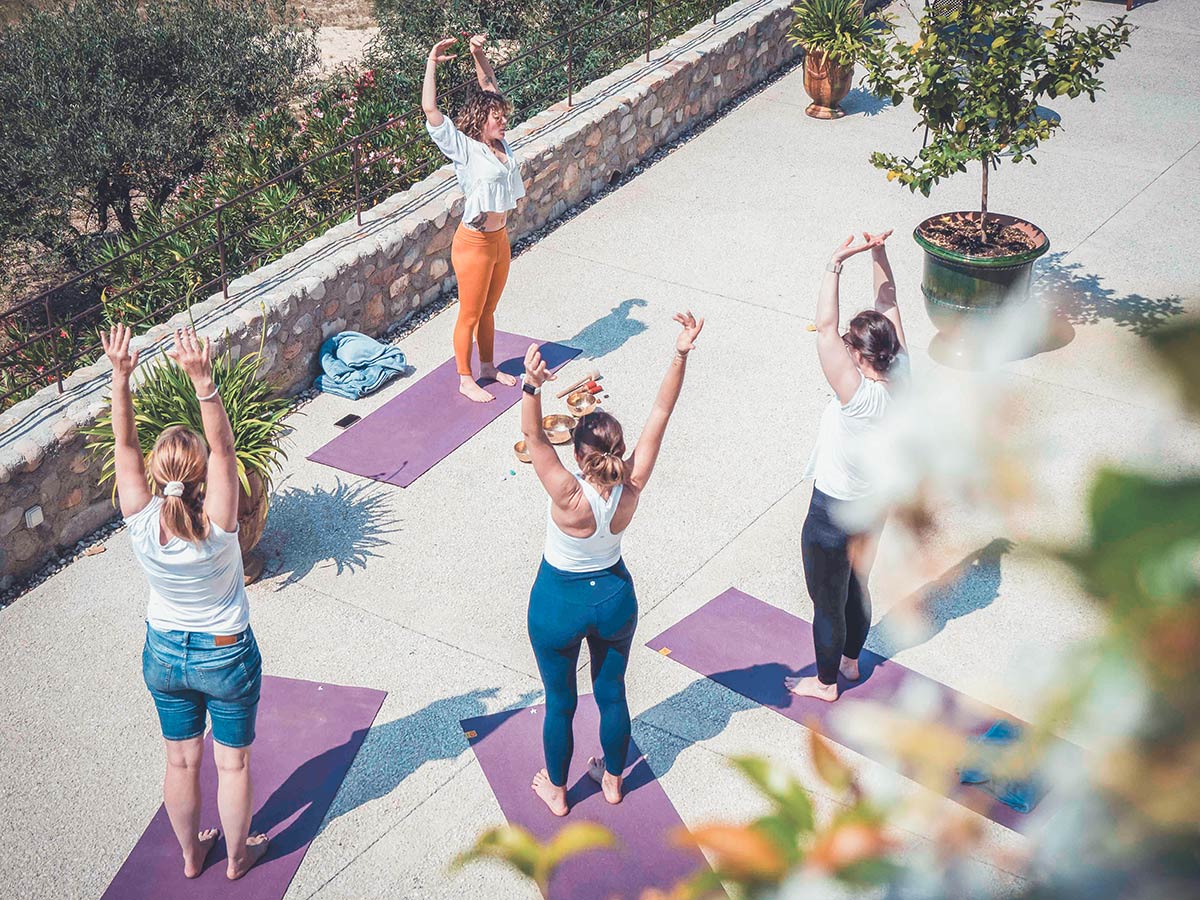 Yoga auf dem Weingut Domaine Walbaum