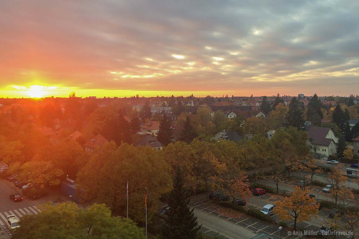 Sonnenuntergang mit Blick auf Berlin vom Klinikum Steglitz