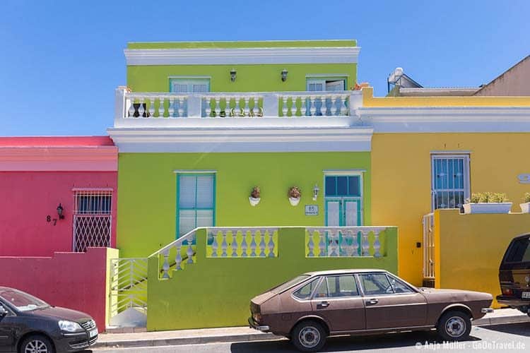 Die bunten Häuser am Blick Bo-Kaap Die bunten Häuser am Blick Bo-Kaap