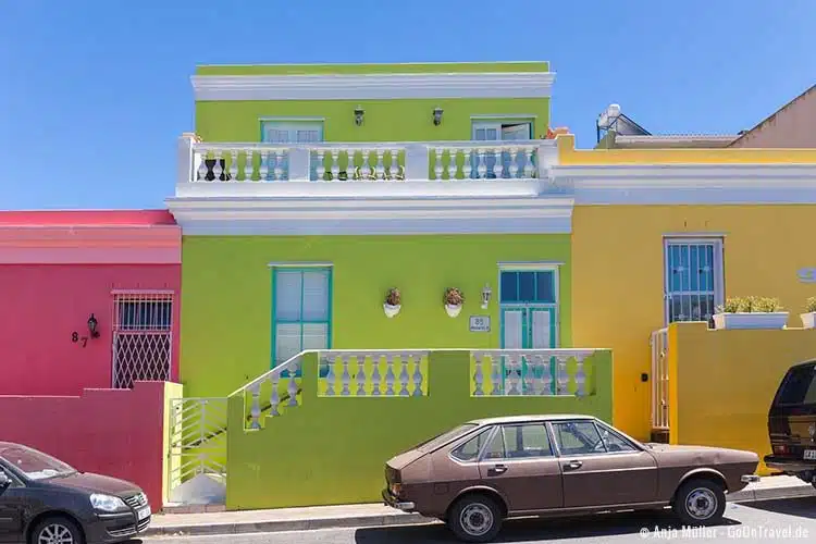 Die bunten Häuser am Blick Bo-Kaap Die bunten Häuser am Blick Bo-Kaap