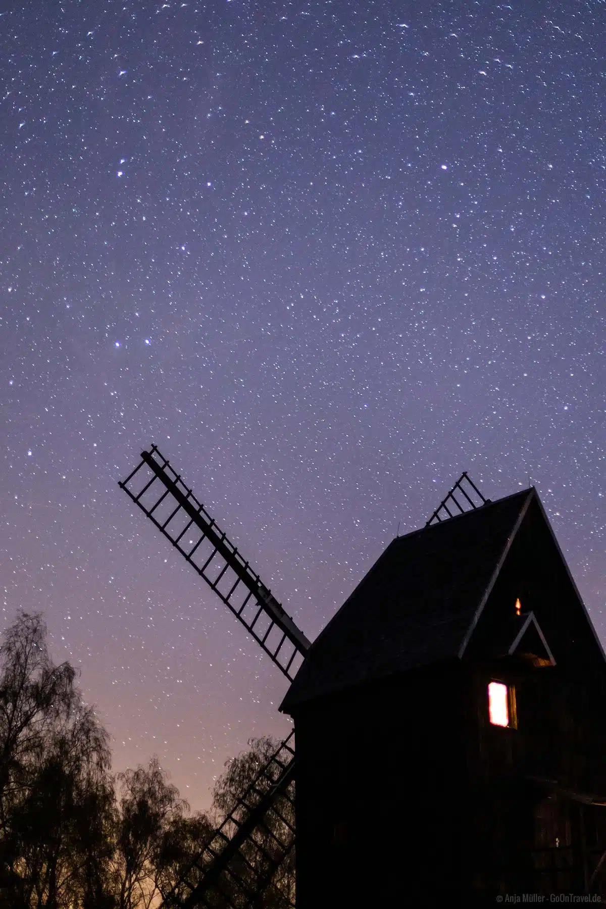 Bockwindmühle Prietzen in der Nacht Bockwindmühle Prietzen in der Nacht