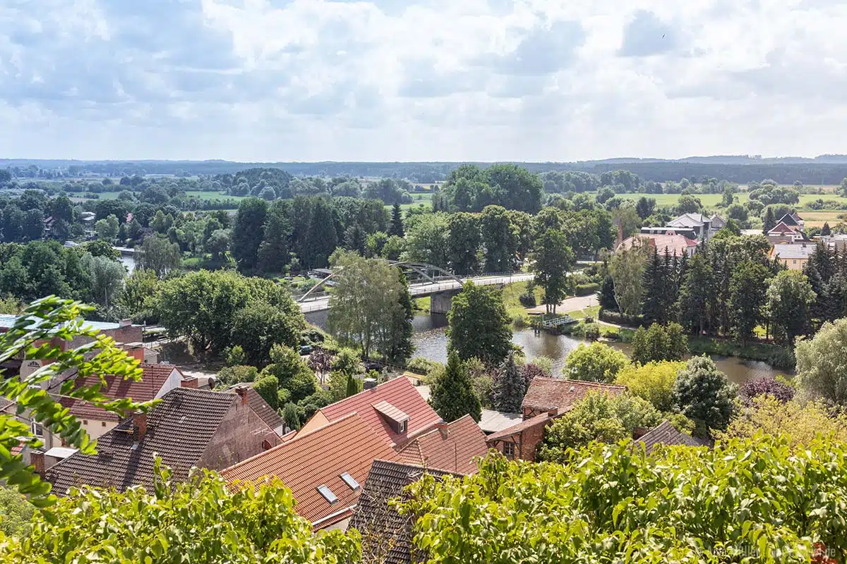 Blick auf Oderberg und Polen am Horizont Blick auf Oderberg und Polen am Horizont