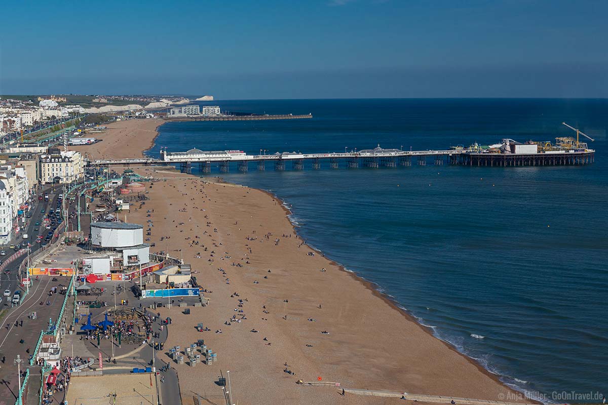 Blick aus der Glaskuppel des i365 auf Brighton