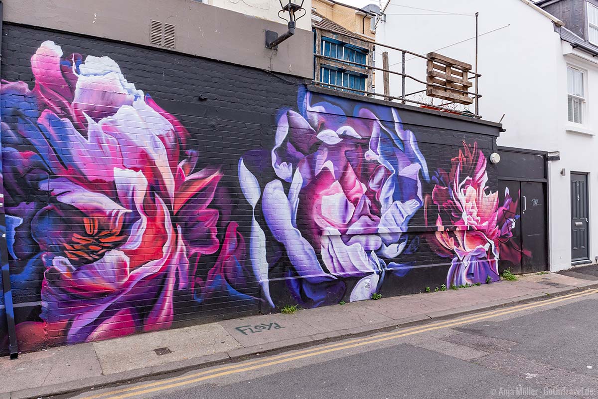 Bunte Blumen als Street Art Bunte Blumen als Street Art