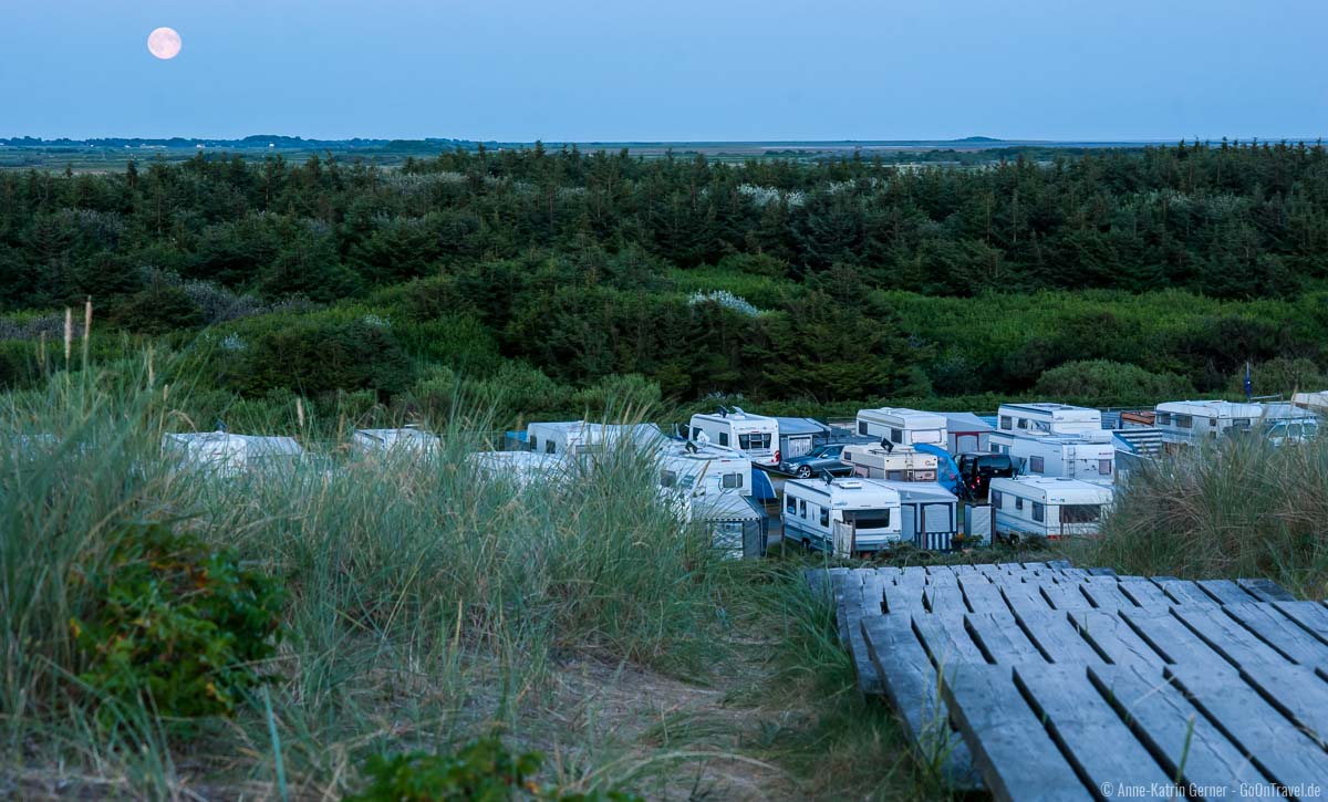 Campingplatz Westerland bei Vollmond