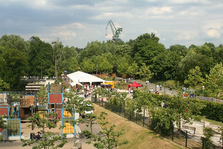 Blick auf den Familiengarten in Eberswalde