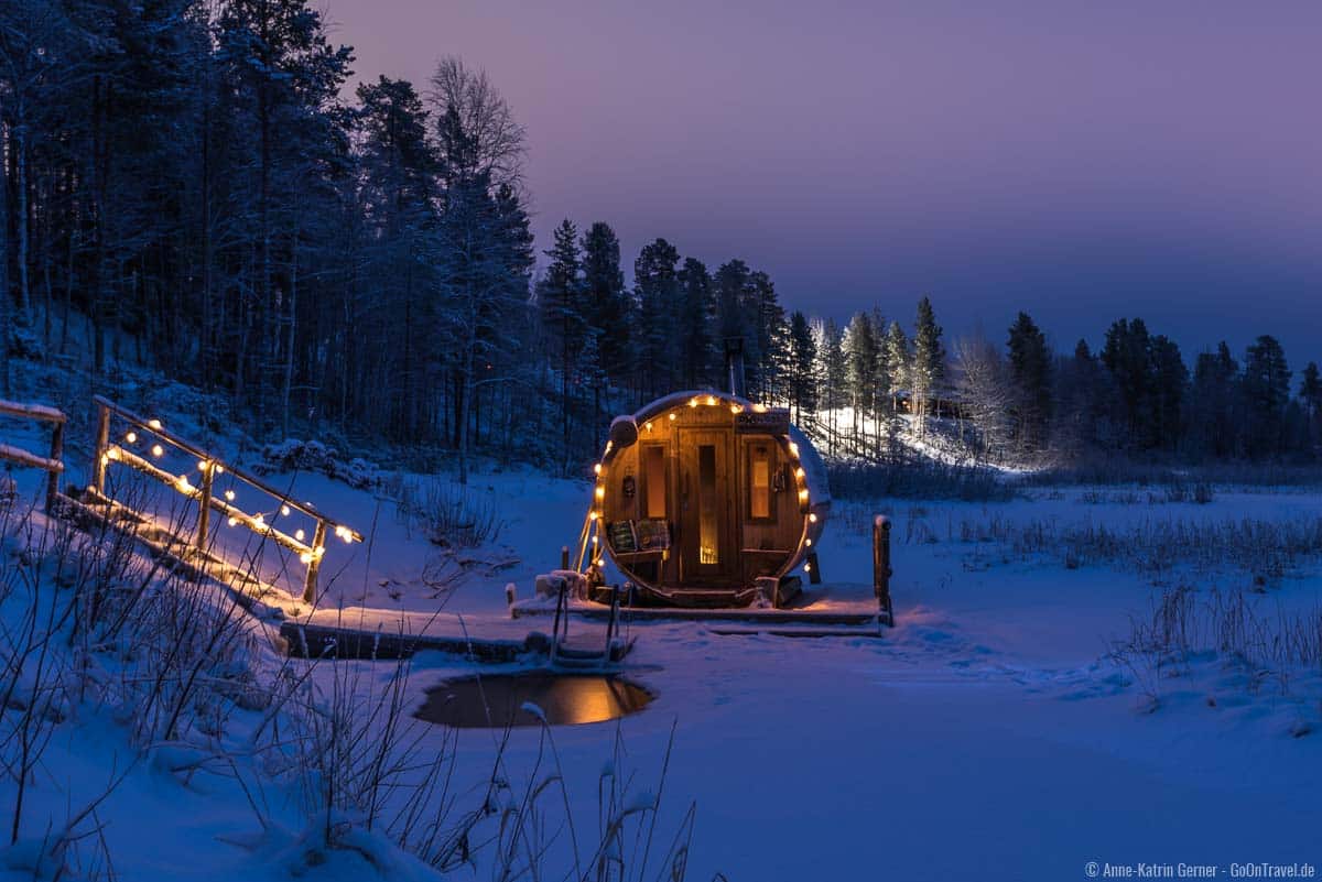 Die Finnen lieben ihre Sauna, auch im tiefsten Winter.