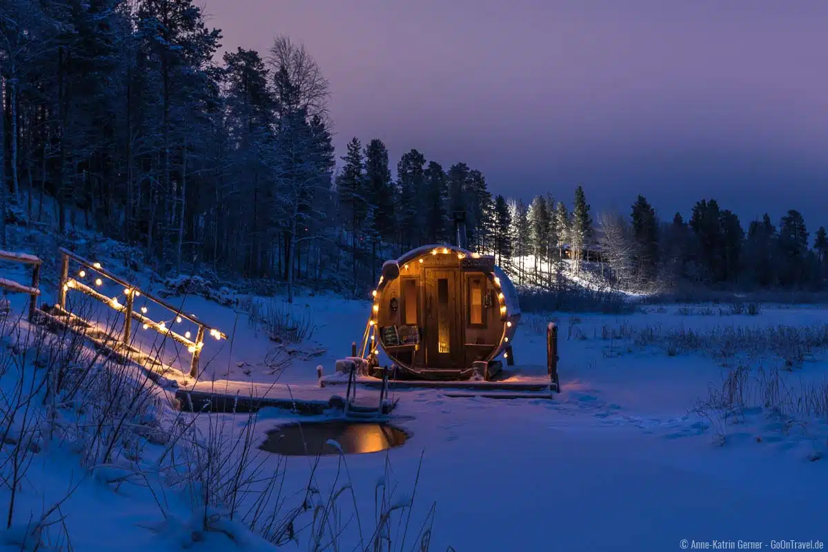 Die Finnen lieben ihre Sauna, auch im tiefsten Winter.
