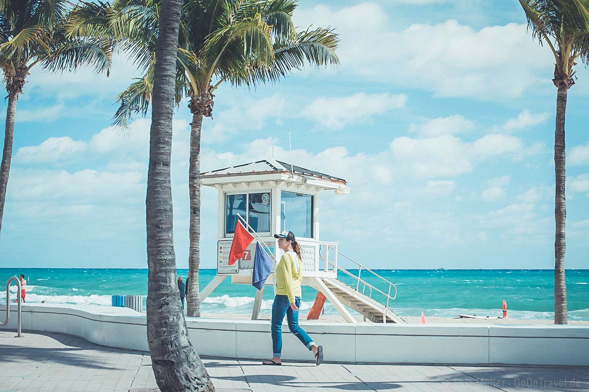 Palmengesäumter Strand bei Ft Lauderdale