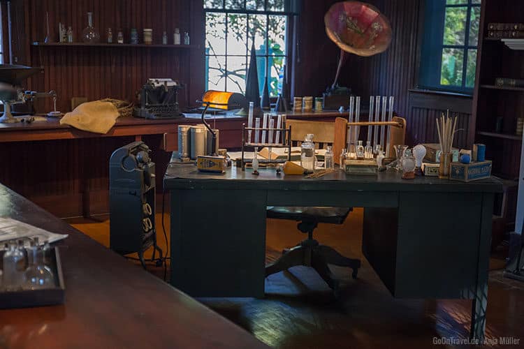Blick in das Labor von Thomas Edison