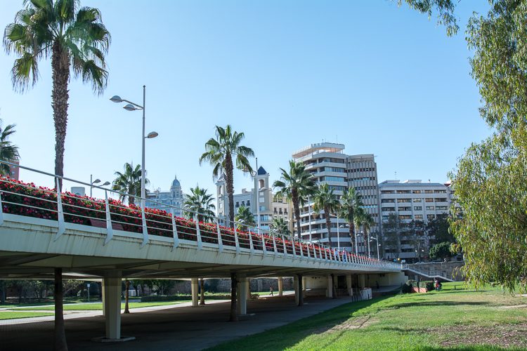 Las Flores - eine der neuesten Brücken über den Turia-Park Las Flores - eine der neuesten Brücken über den Turia-Park