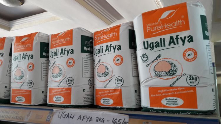 Ugali abgepackt im Supermarkt