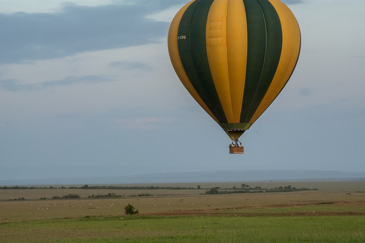 Im Heißluftballon über die Savanne