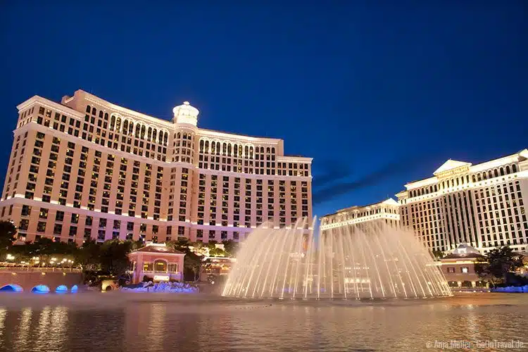 Das berühmte Bellagio Hotel in Las Vegas Das berühmte Bellagio Hotel in Las Vegas