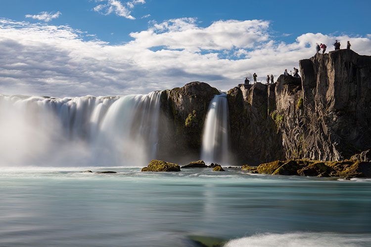 Der Godafoss vom Wasser aus