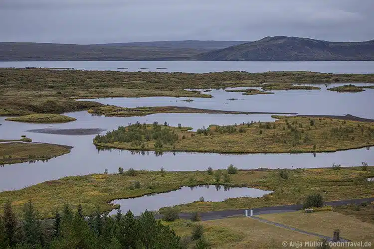 Blick auf das Gebiet Þingvellir Blick auf das Gebiet Þingvellir