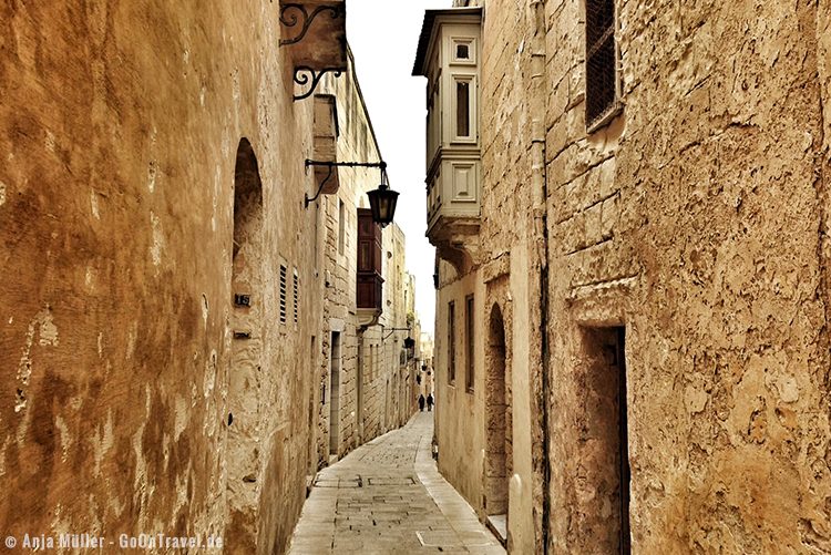 Verwinkelte Gassen in Mdina Verwinkelte Gassen in Mdina