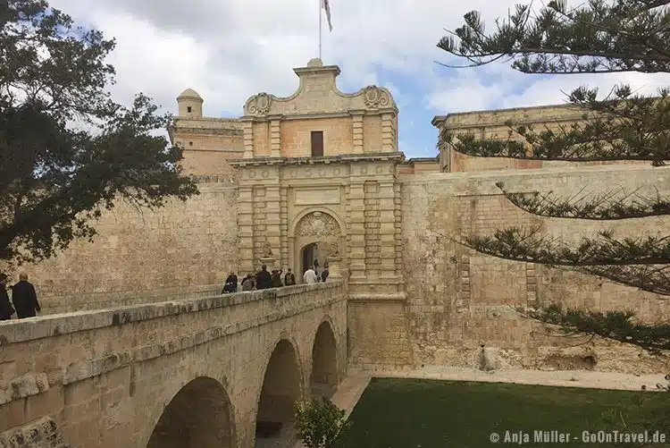 Am Eingang von Mdina, die alte Hauptstadt von Malta Am Eingang von Mdina, die alte Hauptstadt von Malta