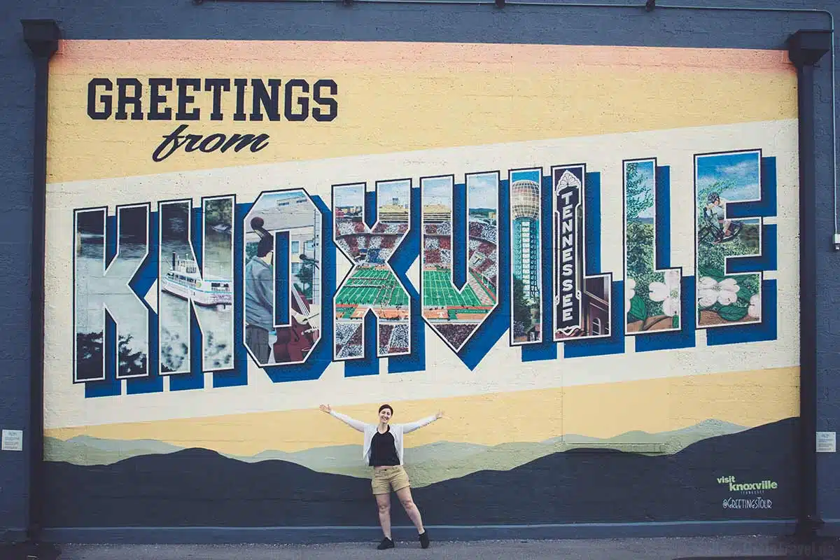 Diese Mural kannst du als Postkarte in Knoxville kaufen und in die Welt hinaus schicken.