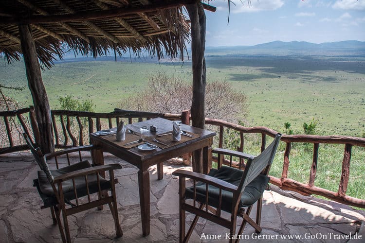 Lunch in der Lions Bluff Lodge Kenia