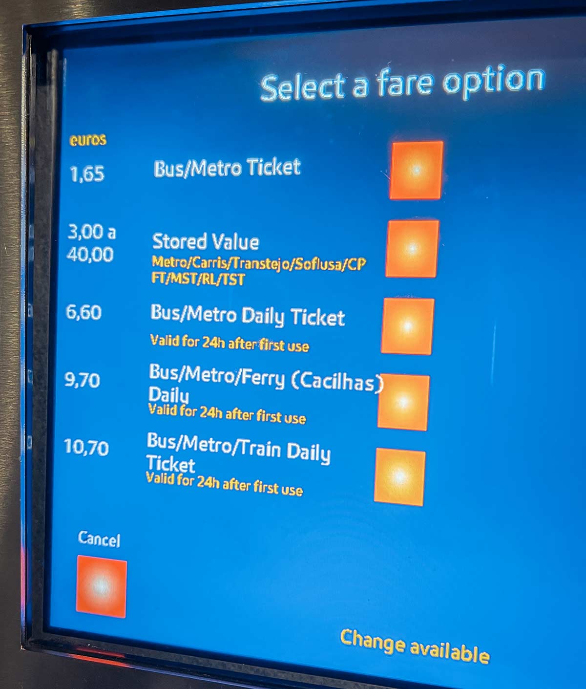 Diese Optionen hast du beim Kauf bzw. beim Aufladen deiner Karte. Diese Optionen hast du beim Kauf bzw. beim Aufladen deiner Karte.