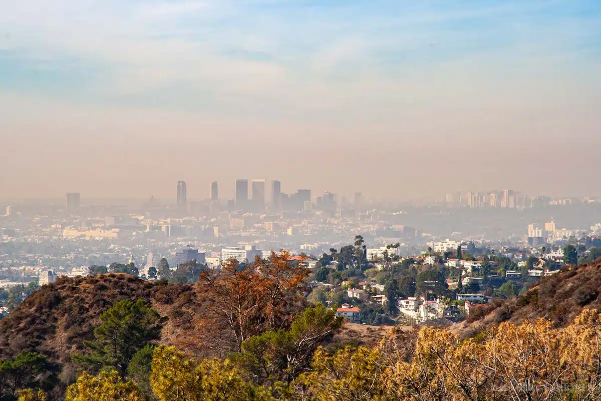 Dissige Sicht auf Downtown Los Angeles Dissige Sicht auf Downtown Los Angeles