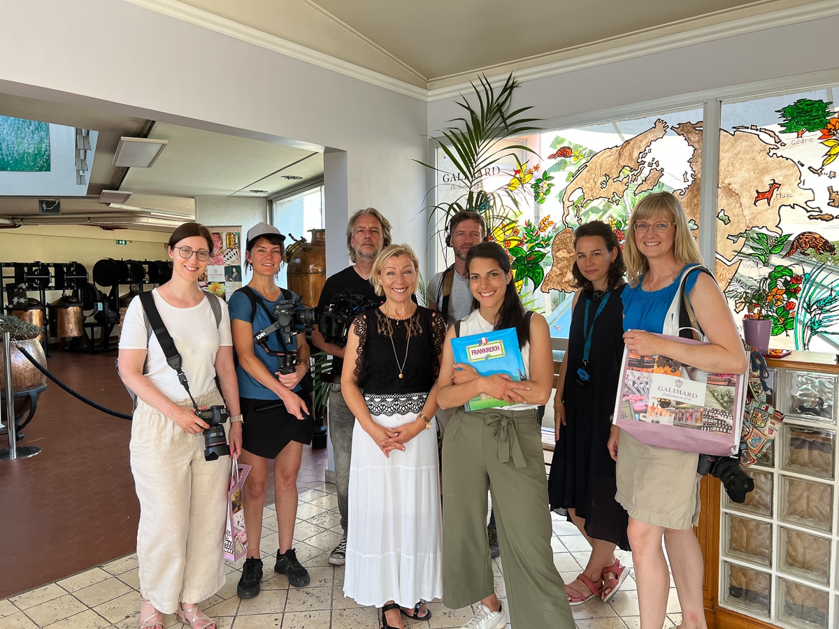 Teamfoto in der Parfümerie Manufaktur Galimard in Grasse