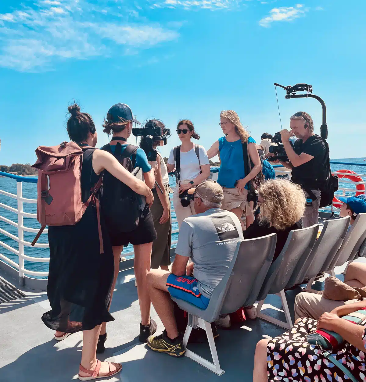 (Foto: Tino Häusler) Die letzte Szene zu "Mein schönster Sommer" wird auf der Fähre zur Insel Sainte-Marguerite gedreht (Foto: Tino Häusler) Die letzte Szene zu "Mein schönster Sommer" wird auf der Fähre zur Insel Sainte-Marguerite gedreht