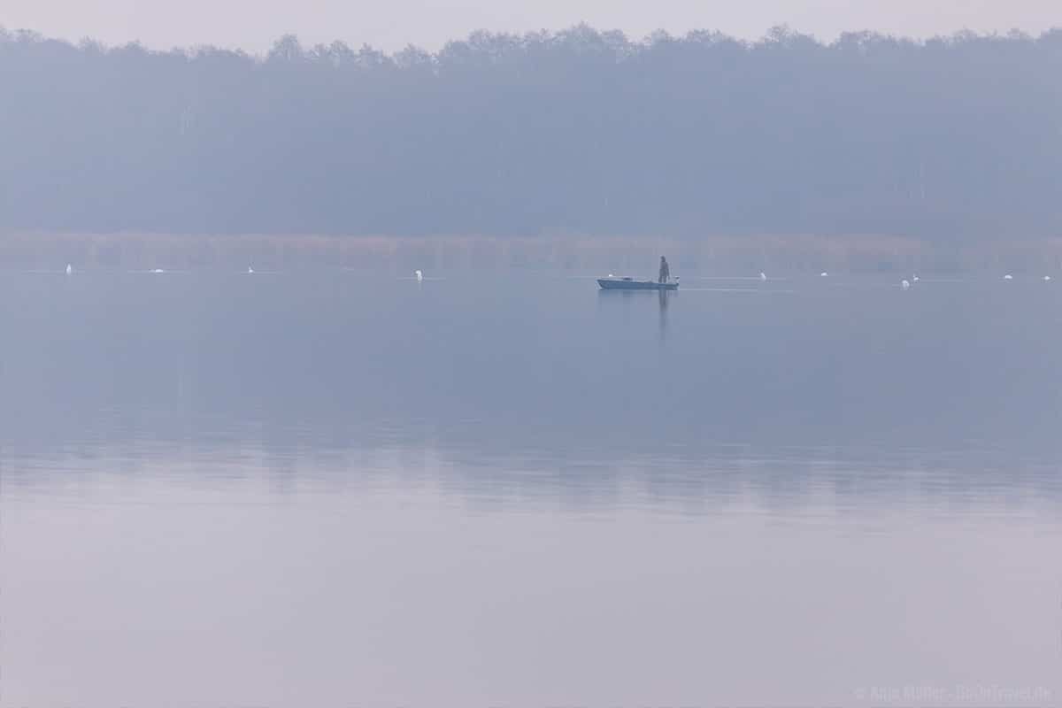 Angler am Morgen auf dem Mellensee