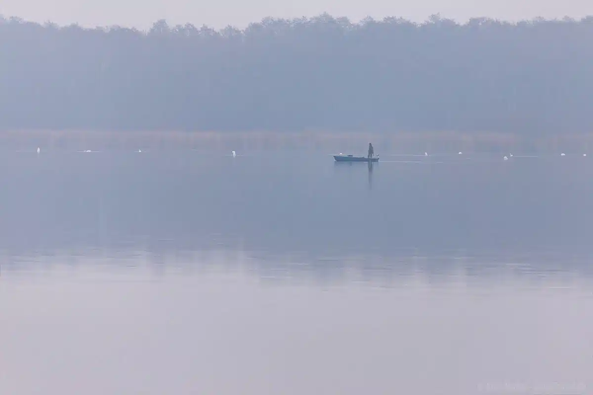 Angler am Morgen auf dem Mellensee Angler am Morgen auf dem Mellensee