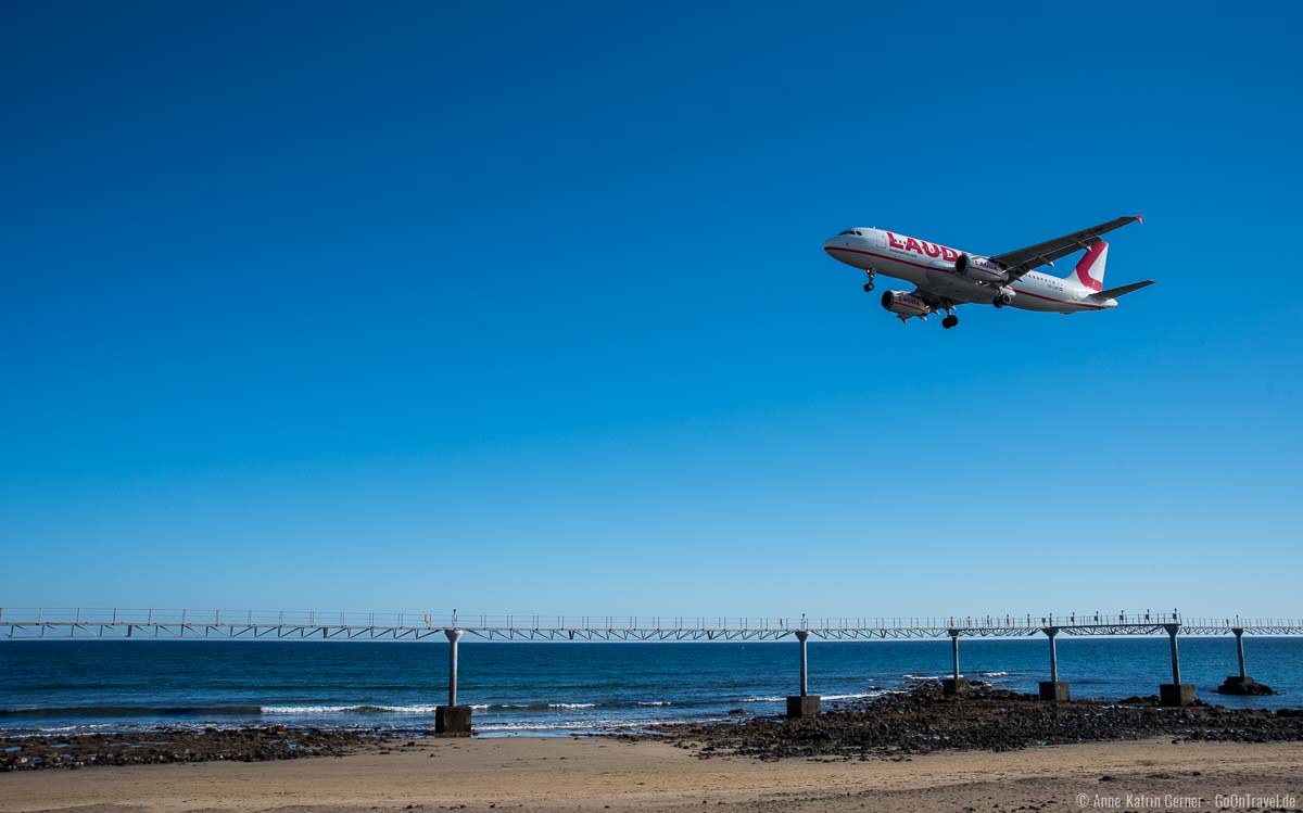 Der Flughafen von Arrecife (ACE) liegt direkt an der Ostküste Lanzarotes