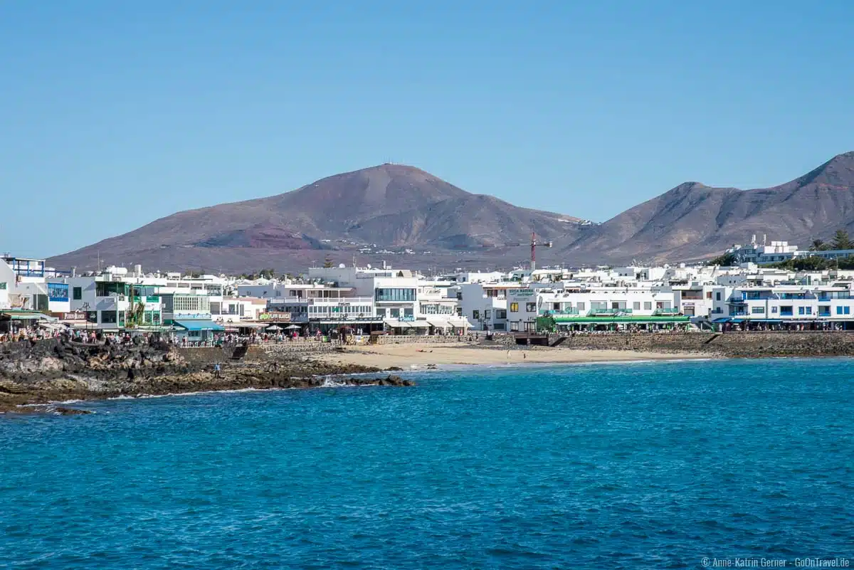 Strand von Playa Blanca vom Wasser aus Strand von Playa Blanca vom Wasser aus