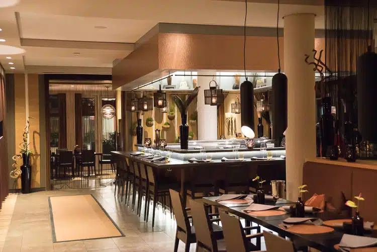 Das asiatische Restaurant Spices mit Sushi-Cube Das asiatische Restaurant Spices mit Sushi-Cube