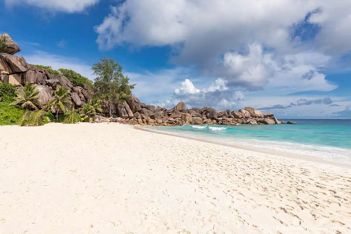 Grand Anse Beach im Osten von La Digue Grand Anse Beach im Osten von La Digue