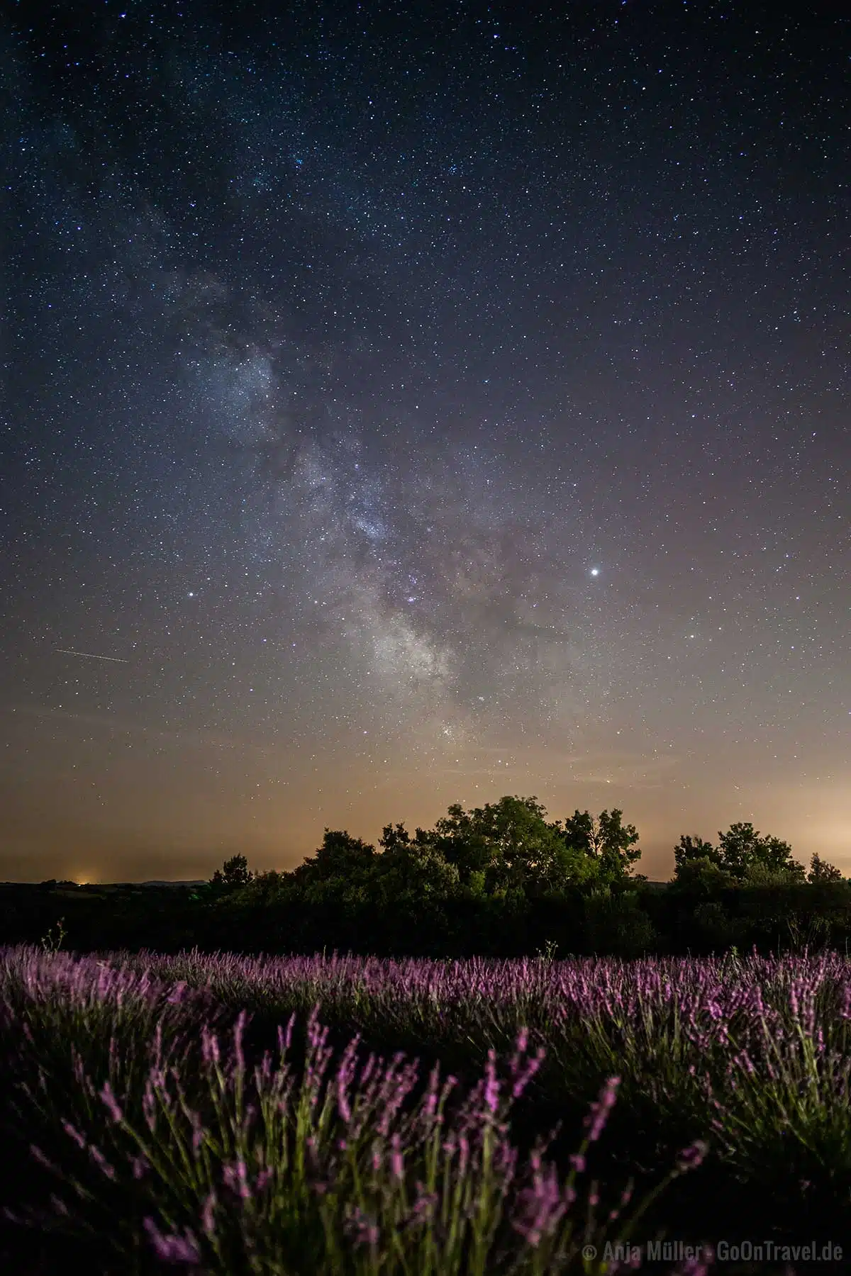Sterne fotografieren: Milchstrasse über dem Lavendelfeld Sterne fotografieren: Milchstrasse über dem Lavendelfeld