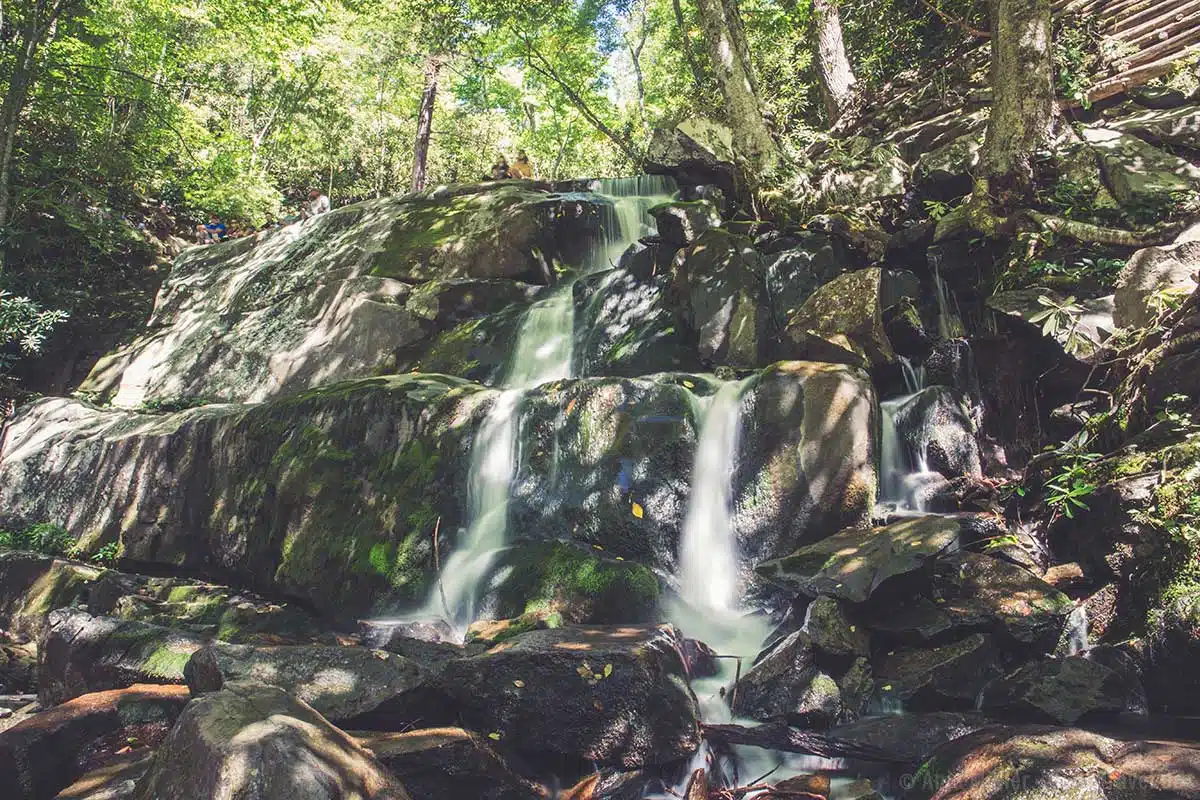 Die unteren Laurel Falls mit leider wenig Wasser Die unteren Laurel Falls mit leider wenig Wasser