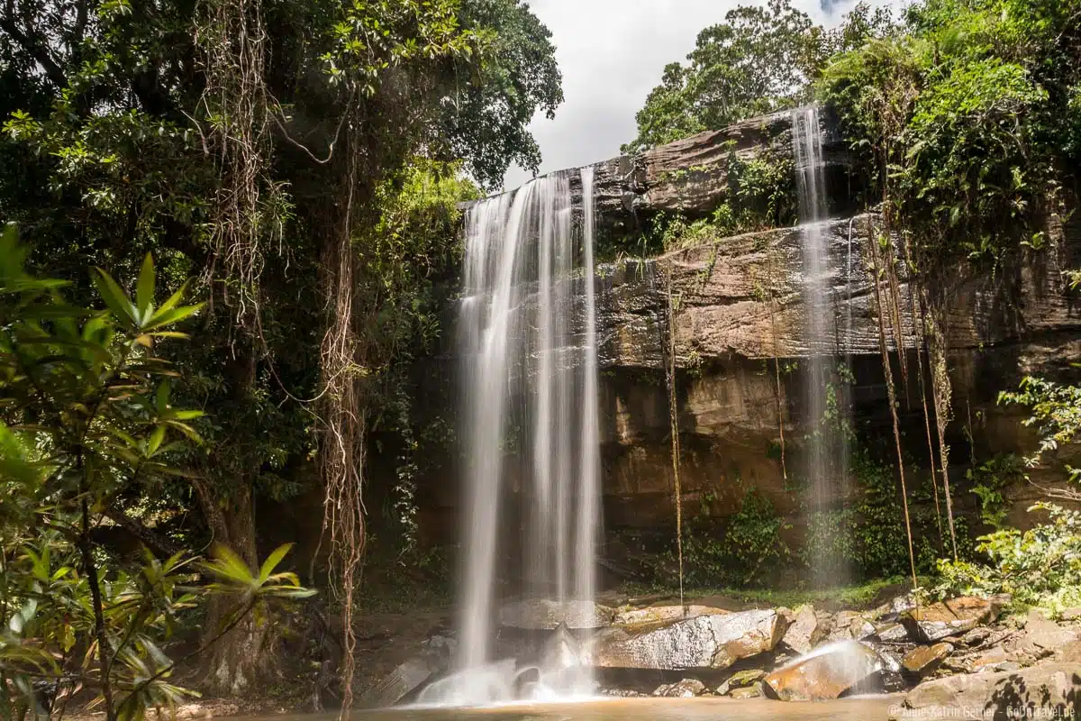 Der Sheldrick Wasserfall lässt sich mit einer geführten Wanderung in Shimba Hills erreichen Der Sheldrick Wasserfall lässt sich mit einer geführten Wanderung in Shimba Hills erreichen