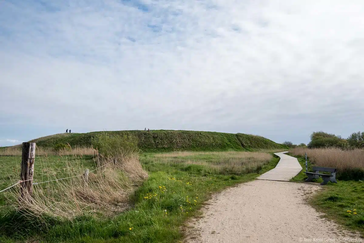Die Tinnum-Burg ist 8 m hoch und lässt sich umrunden Die Tinnum-Burg ist 8 m hoch und lässt sich umrunden
