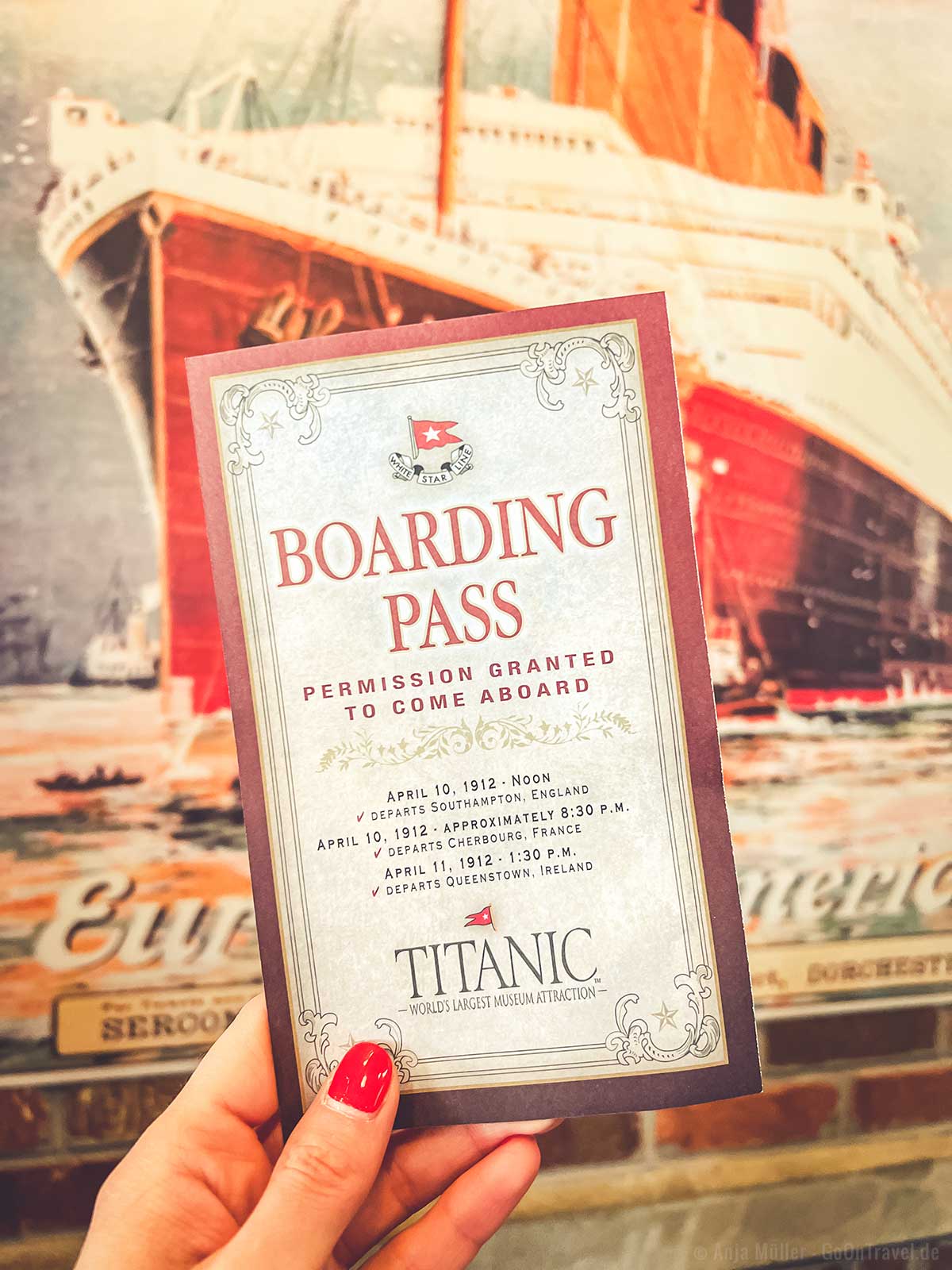 Jeder Besucher erhält einen Boarding Pass 