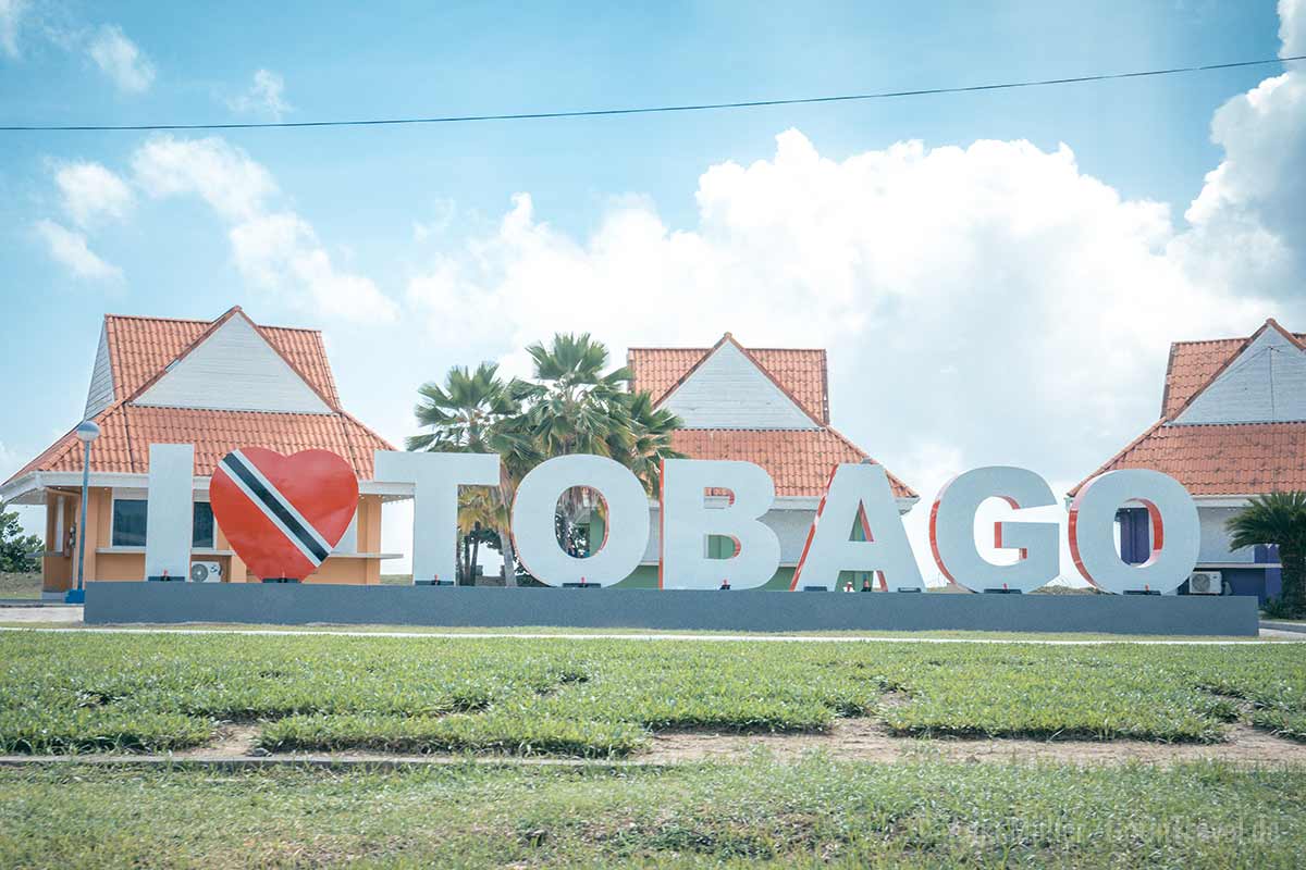 Tobago Sign in der Hauptstadt