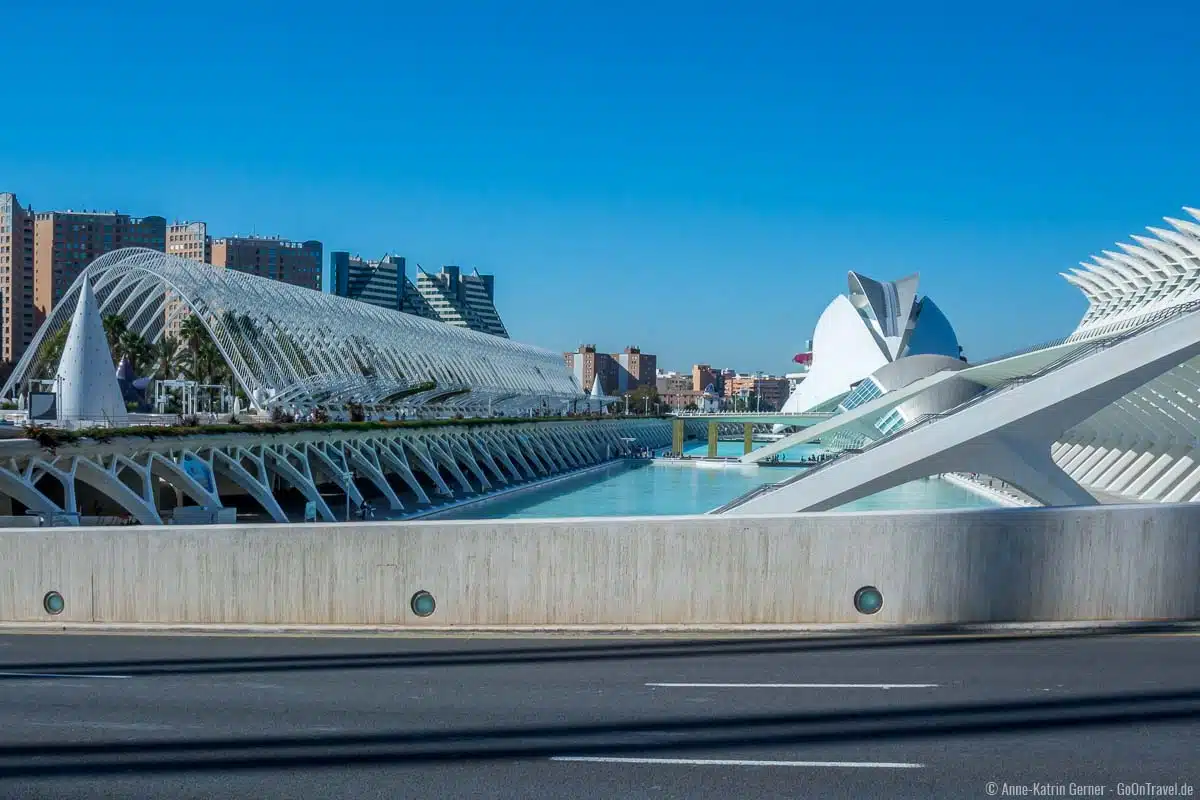 Aussicht auf die Stadt der Wissenschaft und Künste in Valencia